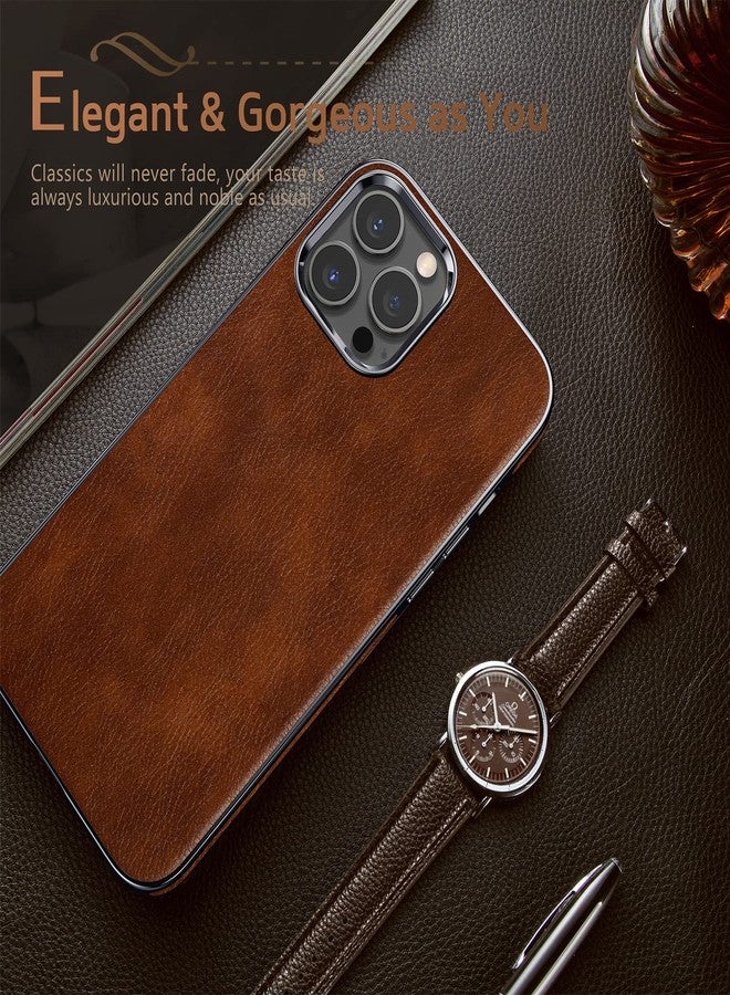 LOHASIC جراب LOHASIC متوافق مع iPhone 13 Pro، مصنوع من الجلد الفاخر، بتصميم أنيق ونحيف، مناسب للأعمال، يوفر حماية كلاسيكية ضد الصدمات، مع قبضة ناعمة، مناسب للرجال والنساء، متوافق مع iPhone 13 Pro 6.1 بوصة (إصدار 2021) - بني داكن - Image 5